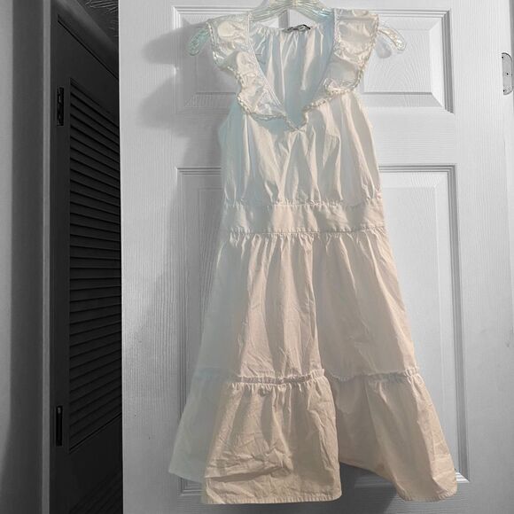 Rebecca Minkoff White Ruffle Mini Dress Size Small - Picture 1 of 11